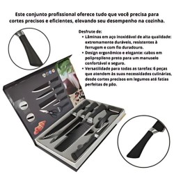 Kit Jogo de Facas Conjunto Faqueiro 6 Peças Top