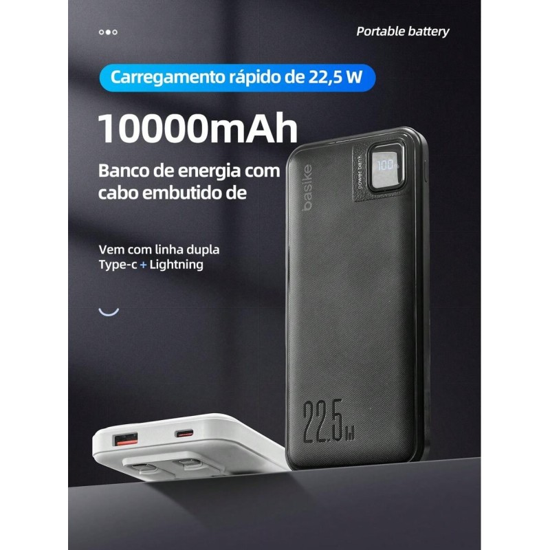 Carregador Portátil Power Bank 10000mah Basike 22.5W