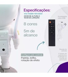 Projetor De Luzes Estrelas Galáxia Astronauta Com Controle