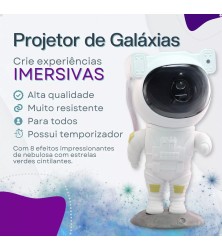 Projetor De Luzes Estrelas Galáxia Astronauta Com Controle