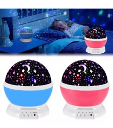 Luminária Infantil De Quarto Mesa Galáxia Lua Giratório 360