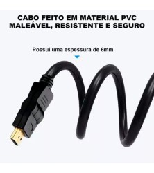 Cabo HDMI 1,8m com conector 180 graus