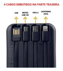 Carregador portatil indução 10.000 mah