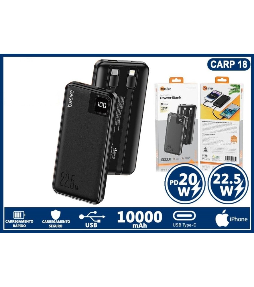 Carregador Portatil 10.000 mah Turbo