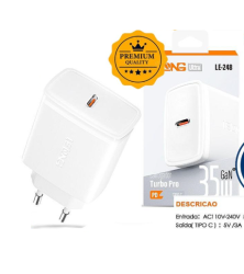 Fonte Carregador Turbo PRO 35W GAN 1 + Cabo USB-C