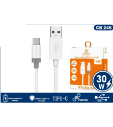 Cabo USB Tipo-C 3.1A 30W – Rápido e Seguro