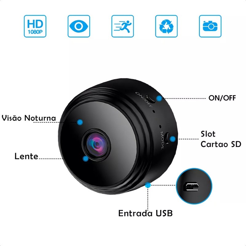 Mini camera ip de segurança full hd - KA-A9